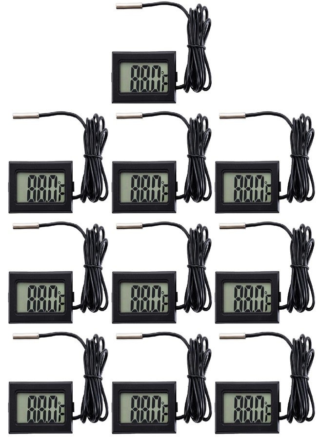 hiBCTR 10 Pieces of Digital LCD Thermometers, Temperature Digital LCD Refrigerator Thermometers, Water Temperature, with Probes, in Fahrenheit. - Image 1